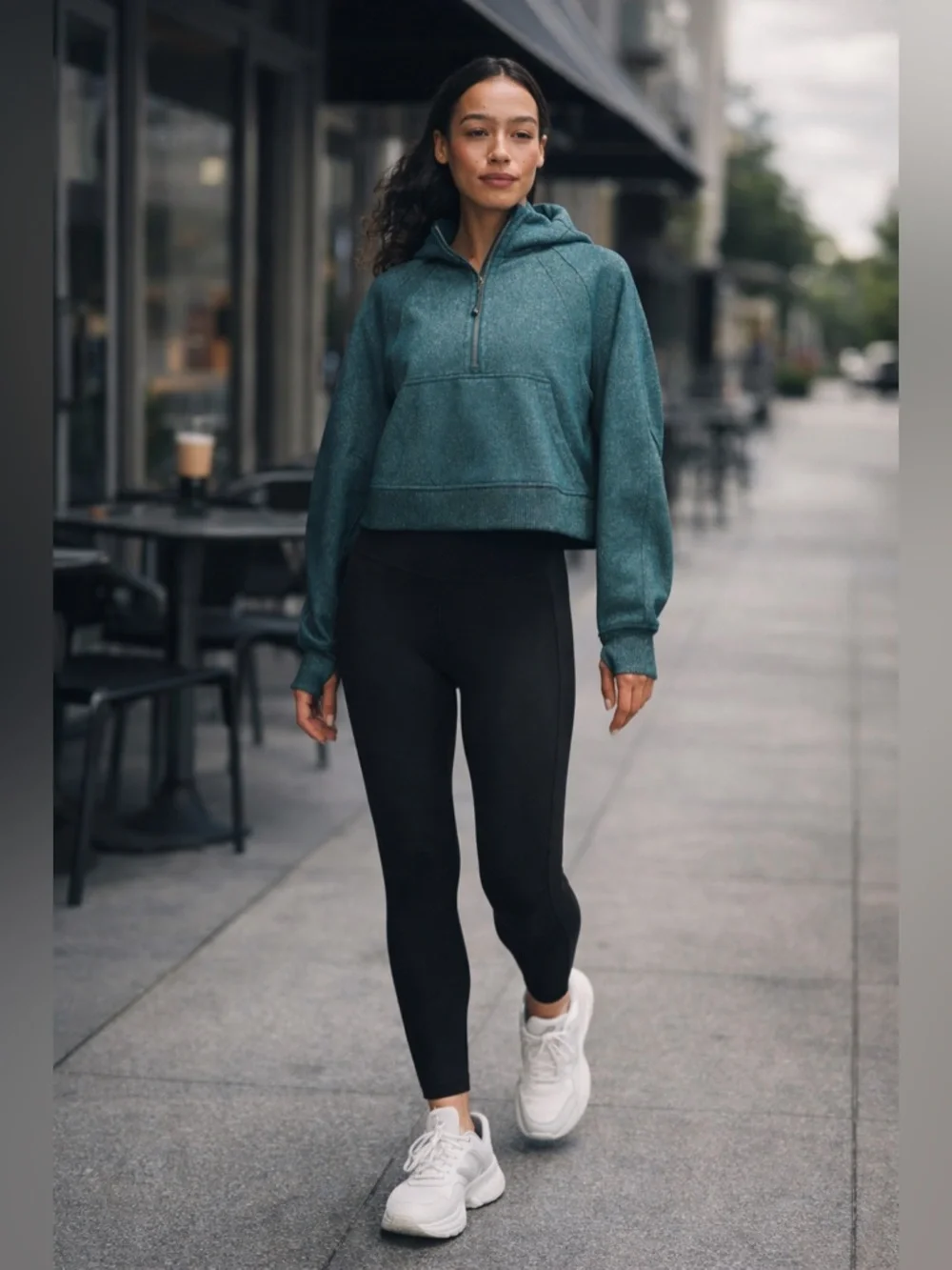 NWOT Lululemon Scuba Oversized Half-Zip Hoodie Spark Storm Teal Silver M/L
